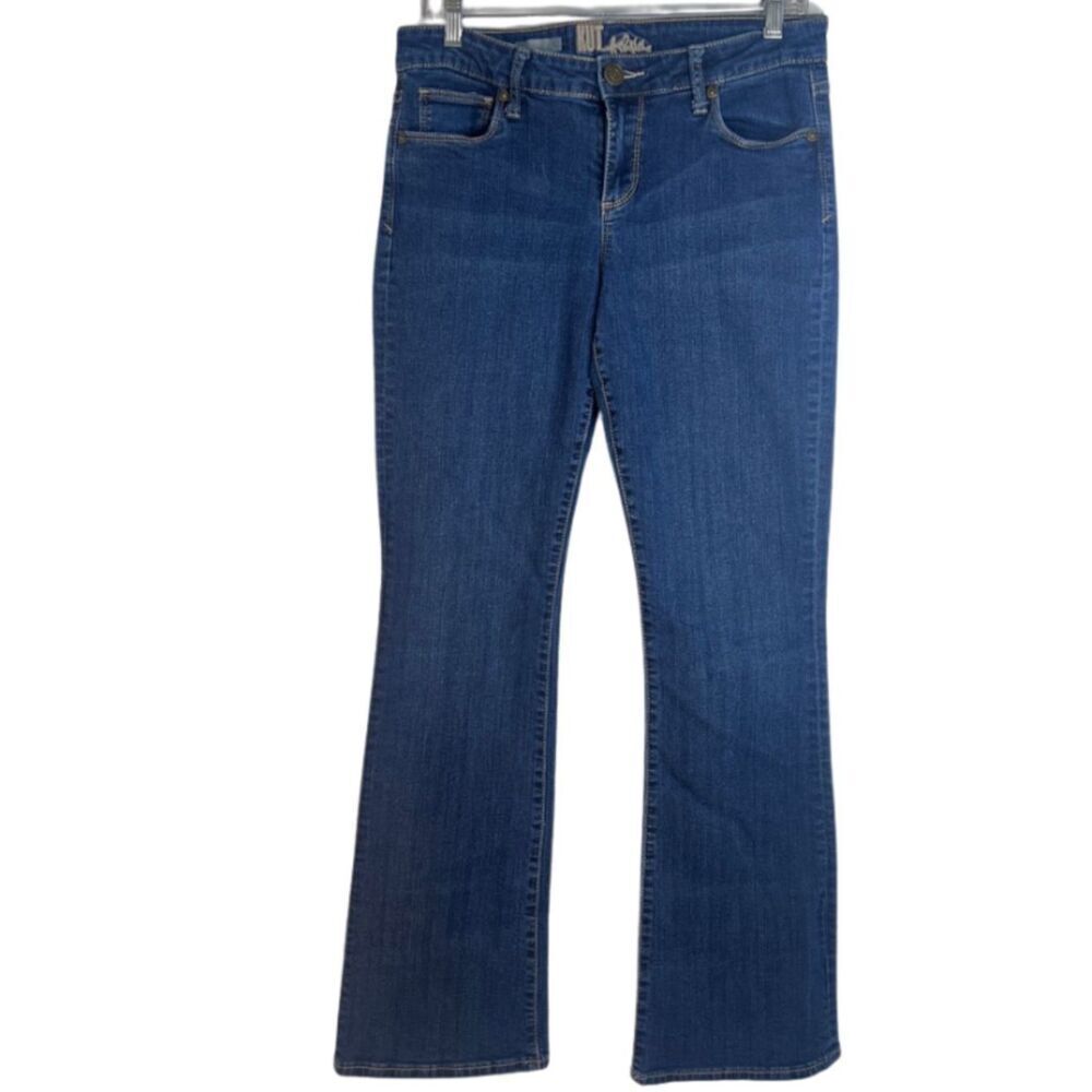 Kut from the Kloth‎ Denim Jeans Button Flap Pocket Dark Wash Slight Flare Size 8